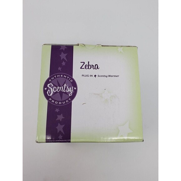 SCENTSY RETIRED ZEBRA MINI PLUG IN WARMER ORIGINAL BOX BLACK & WHITE SAFARI - Picture 5 of 16